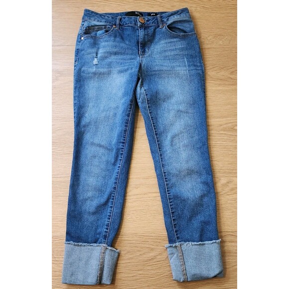 1822 Denim Denim - 1822 Denim Jeans Womens 6 Taylor Skinny Stretch Cuffed Cropped Hippie Blue 28x24